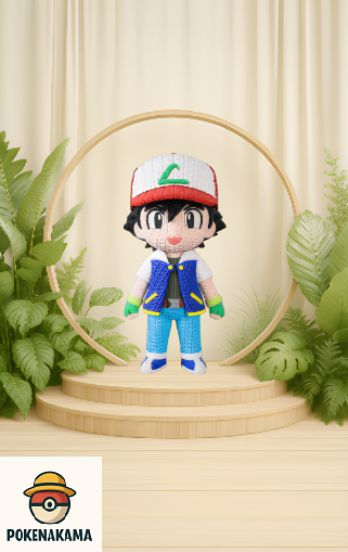 FIGURA ASH KETCHUM - POKEMON KNITTED